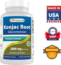 Load image into Gallery viewer, Best Naturals Konjac Root Glucomannan 2000 mg 180 VCaps
