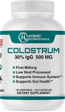 Load image into Gallery viewer, Bovine Colostrum Supplement 500mg - 30% IgG Immunoglobulin, 120 capsules