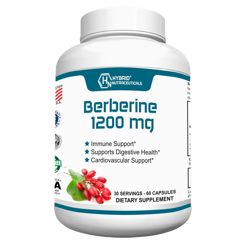 Berberine 1200mg capsules, 60 ct.