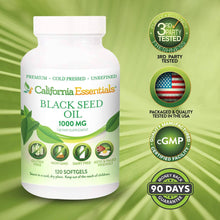 Load image into Gallery viewer, Black Seed Oil - 1000mg Premium Cold Pressed, 120 softgels