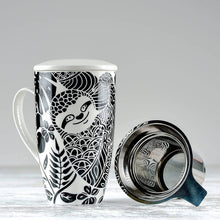 Load image into Gallery viewer, Sloth Tea Mug With Ceramic Lid + Infuser (16oz)