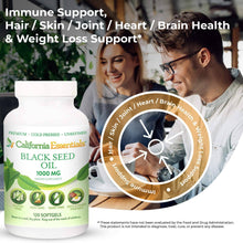 Load image into Gallery viewer, Black Seed Oil - 1000mg Premium Cold Pressed, 120 softgels