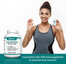 Load image into Gallery viewer, Bovine Colostrum Supplement 500mg - 30% IgG Immunoglobulin, 120 capsules