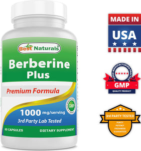 Best Naturals Berberine Plus 1000 mg per serving 60 Capsules