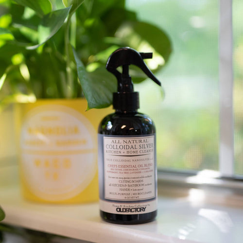 Colloidal Silver Kitchen & Home Spray Cleaner + Use on hands, 12oz