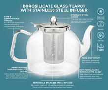 Load image into Gallery viewer, Glass Teapot With Removable Infuser, 27 oz