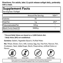 Load image into Gallery viewer, Black Seed Oil - 1000mg Premium Cold Pressed, 120 softgels