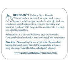 Load image into Gallery viewer, Natural Herbal Patches, Bergamot Calming Stress Relief Formula, 10 patches