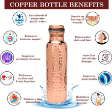 Load image into Gallery viewer, Copper Bottle Hammered (1L)