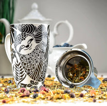 Load image into Gallery viewer, Sloth Tea Mug With Ceramic Lid + Infuser (16oz)
