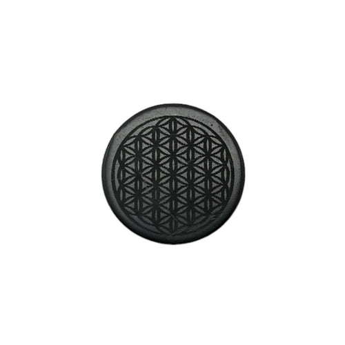 Shungite Laptop Tile, Engraved Flower of Life