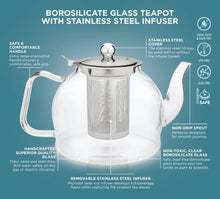 Load image into Gallery viewer, Glass Teapot With Removable Infuser, 27 oz