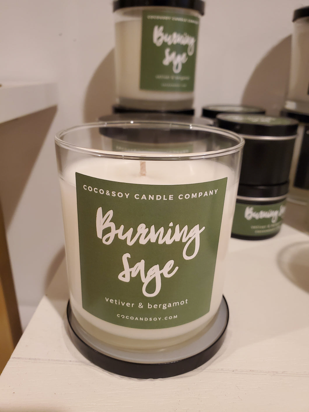 Burning Sage Candle