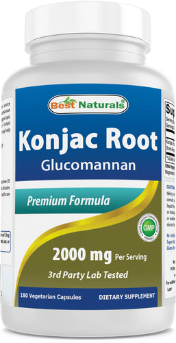 Best Naturals Konjac Root Glucomannan 2000 mg 180 VCaps