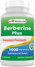 Load image into Gallery viewer, Best Naturals Berberine Plus 1000 mg per serving 60 Capsules
