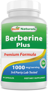 Best Naturals Berberine Plus 1000 mg per serving 60 Capsules